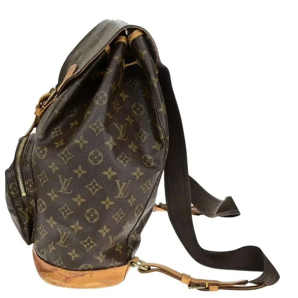 LOUIS VUITTON Montsouris GM Backpack Bag Monogram Leather Brown M51135 85ED205